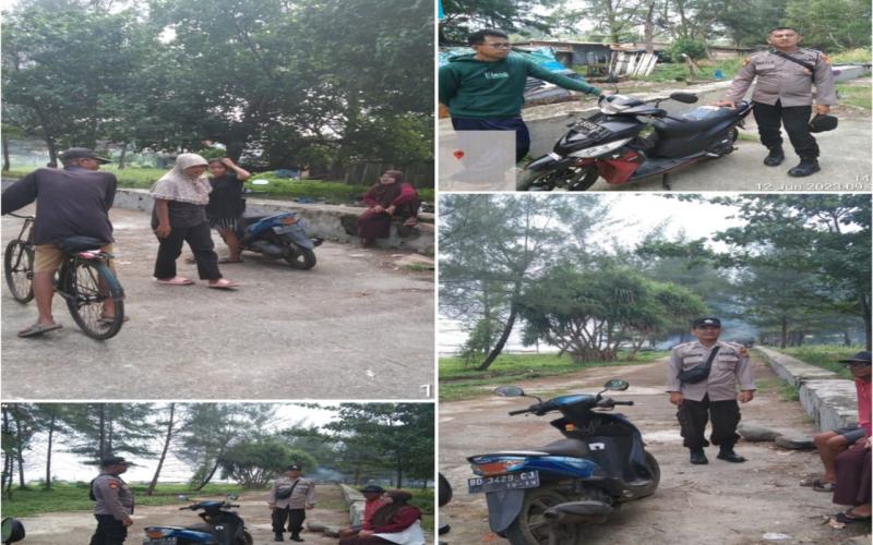 Patroli Siang Hari, Personel Polsek Teluk Segara Berikan Imbaun Kamtibmas  