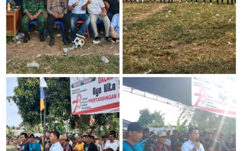 Bersinergi Kapolsek Seginim dan Danpos Seginim   Monitoring dan Pengamanan Final Turnamen Sepak Bola dan Bola Volly 