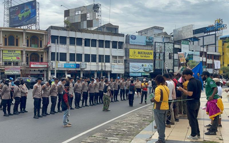 Polresta Bengkulu Laksanakan Pengamanan Aksi Damai Ikatan Mahasiswa Papua