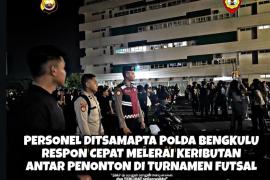Polisi 110 Gerak Cepat, Ditsamapta Polda Bengkulu Amankan Keributan di Turnamen Futsal