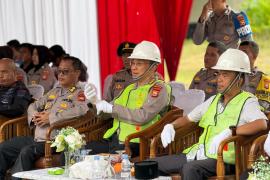 Karo Logistik Polda Bengkulu Lakukan Groundbreaking Gudang Ketahanan Pangan Polri 