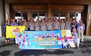 As SDM Kapolri Sambut Kepulangan Kontingen Taekwondo Garbha Presisi Peraih Juara Umum WATA Championship 2026