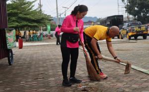 Bhakti  Kebersihan Polres Seluma dalam rangka hari Bhayangkara ke-80