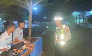 Satlantas Polres Seluma Patroli Malam Cegah Balap Liar di Alun-Alun Pasar Tais
