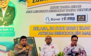 Kapolresta Bengkulu Kombes Pol Rahmad Hidayat, S.S., M.H.  menjadi narasumber dalam Diskusi Publik dan Interactive Talkshow Edukasi Hukum 2026 