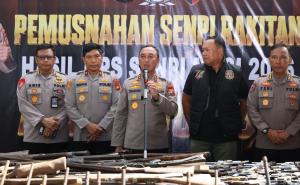 Polda Sumsel Musnahkan Ratusan Senjata Api Hasil Ops Senpi Musi 2026