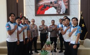Kapolda Bengkulu Berikan Motivasi dan Doa Restu kepada Atlet Taekwondo dan Badminton Polda Bengkulu