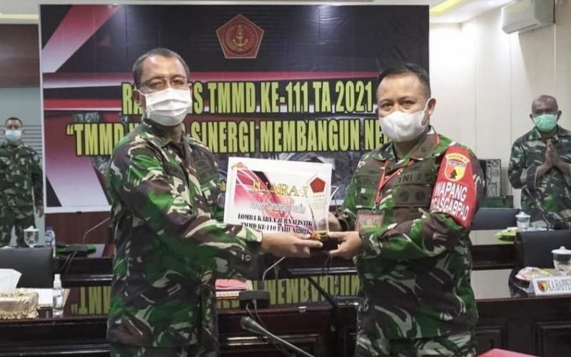 Kodim Bojonegoro Raih Juara I Lomba Karya Jurnalistik TMMD Ke-110 Tahun 2021
