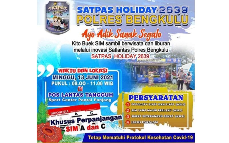 Satlantas Polres Bengkulu Dirikan Satpas di Sport Center