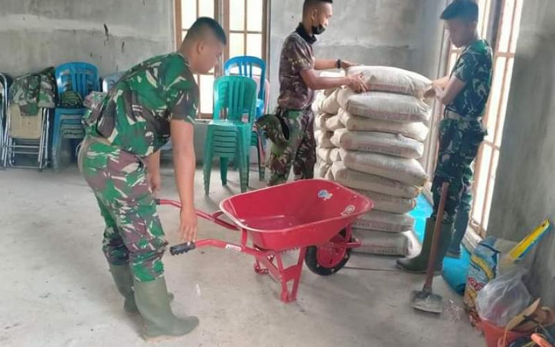 Pengedropan Material Terus Dilakukan Pada Program TMMD ke 112 Kodim 1016 Palangka Raya