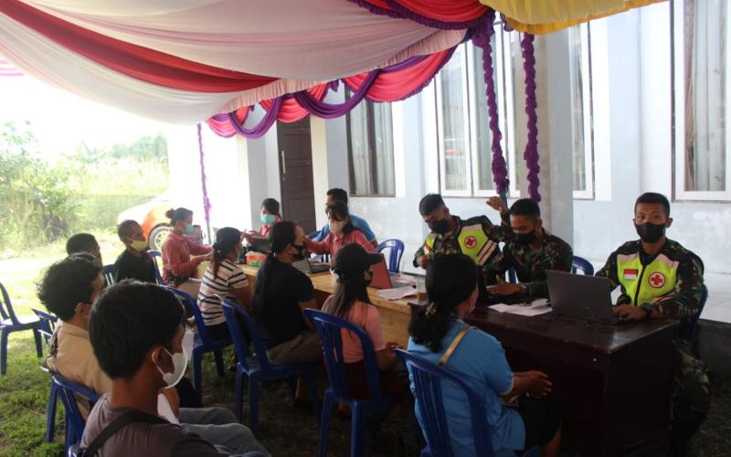 Acara Penutupan TMMD Ke 112, Kodim Palangka Raya Gelar Vaksinasi Dosis Kedua Bagi Warga Kampuri