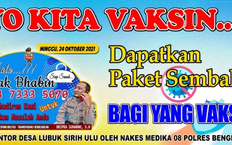Ajak Warga Ikut Vaksin, Bhabinkamtibmas Siapkan Paket Bantuan