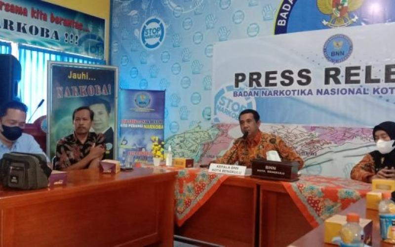 Selama 2021, BNN Kota Bengkulu Menindak 5 Tersangka Narkoba
