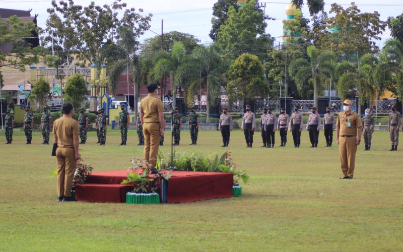 Kasdim Hadiri Upacara Peringatan Hari Anti Korupsi dan Bela Negara Bersama Forkopimda Palangka Raya