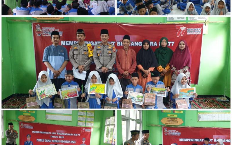 Dalam Rangka HUT Bhayangkara Ke-77 Kapolsek Batiknau Melaksanakan Bhakti Keagamaan Bersama Anak-Anak TPQ Al-Iklas