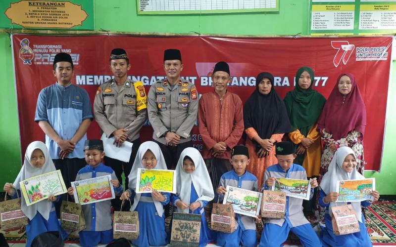Menuju HUT Bhayangkara ke-77, Polsek Batik Nau Gelar Lomba Melukis di TPQ Al-Ikhlas