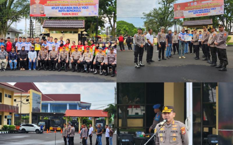 Kapolresta Bengkulu Lepas Kontingen Atlet Bola Voli Kota Bengkulu Bertanding di Kejurda 