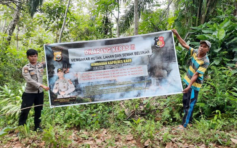 Tumbuhkan Kesadaran Masyarakat Peduli Terhadap Lingkungan, Polsek Muara Sahung Sosialisasikan Karhutlah