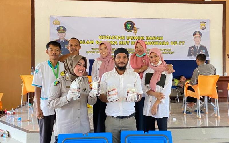 Sambut HUT Bhayangkara Ke-77, Polres Kaur Gelar Donor Darah Masal
