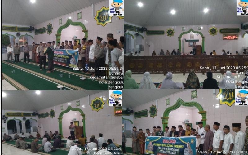 Polsek Selebar Gelar Pengamanan Subuh Keliling di Masjid Al Ahlaq 