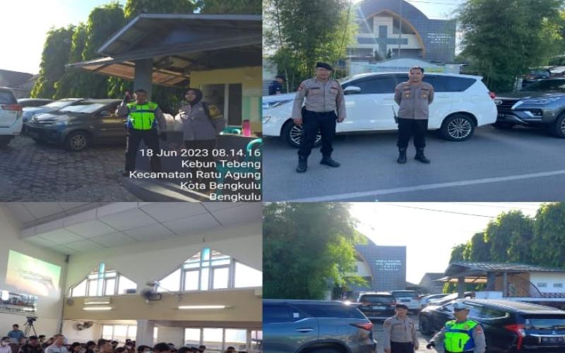 Kapolsek Ratu Agung Lakukan Pengamanan Ibadah Minggu di Gereja GKII Tebeng