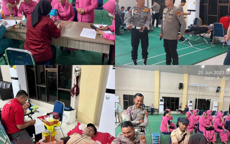 Polresta Bengkulu, Melaksanakan Kegiatan Donor darah Bakti Kesehatan Polri Presisi