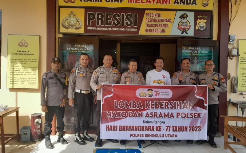 Lomba Kebersihan dan Pelayanan Publik, Polsek Padang Jaya Terima Kunjungan Tim Juri