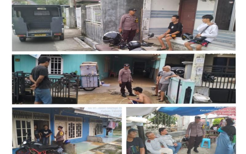 Patroli Rutin, Polsek Ratu Agung Sambangi Warga Sampaikan Imbauan Kamtibmas  