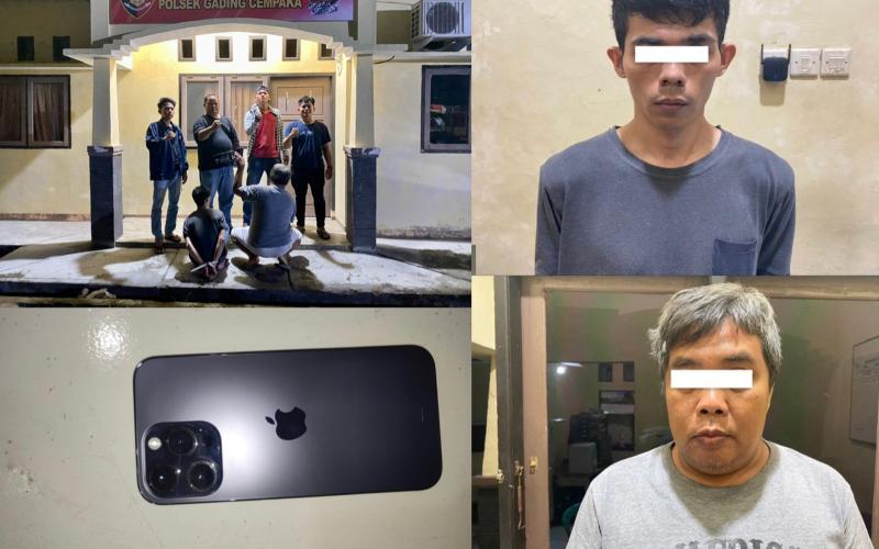 Embat Hp Iphone 14, 2 Pria Warga Kota dan Seluma Ditangkap Polsek Gading Cempaka 