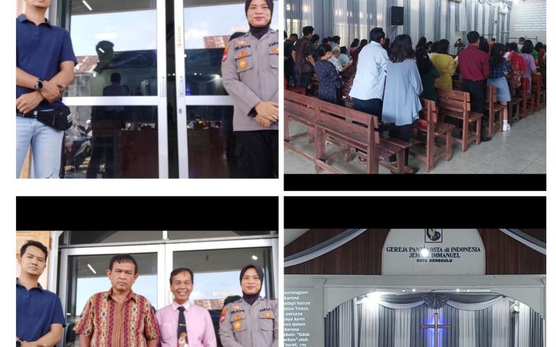 Polsek Gading Cempaka Terjunkan Personel Amankan Ibadah Mingguan di Gereja 