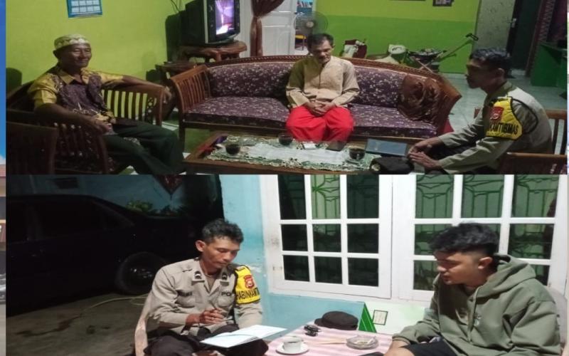 Sambang dan Koordinasi, Bhabinkamtibmas Polsek Kampung Melayu Sampaikan Imbauan Kamtibmas