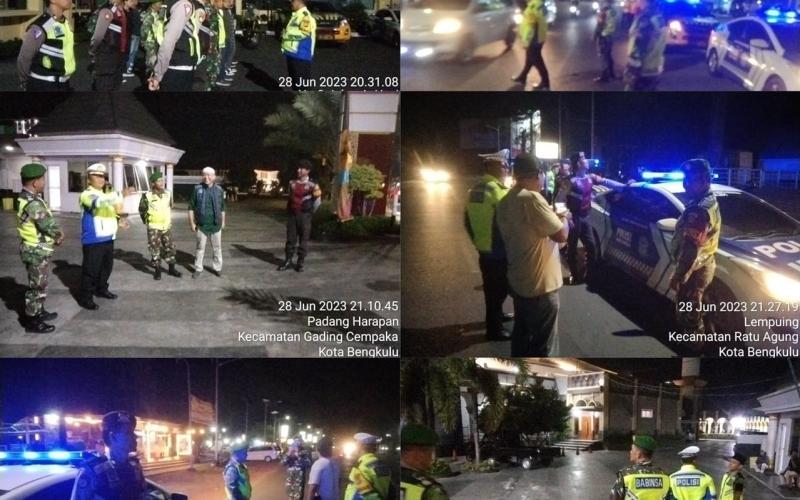 Sinergitas TNI-Polri, Polresta Bengkulu Patroli Gabungan Laksanakan Pengaman Takbir Keliling 
