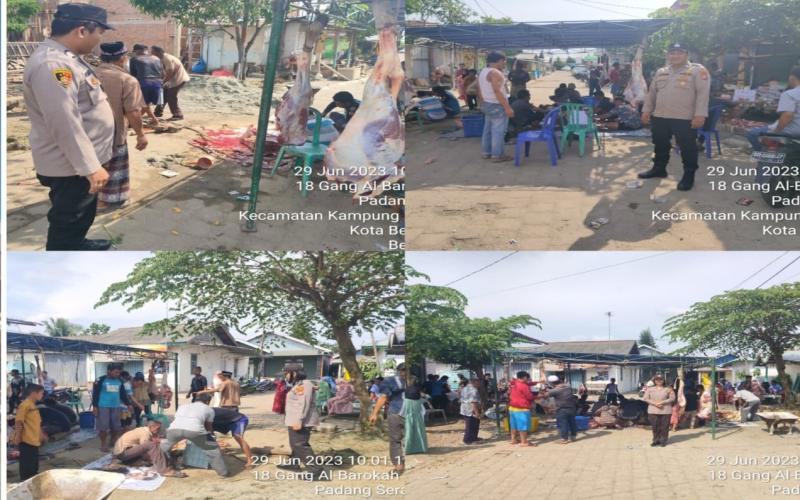 Polsek KSKP Pulau Baai Laksanakan Pengamanan Pemotongan Hewan Qurban 
