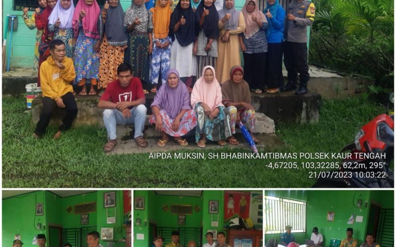Bhabinkamtibmas Polsek Kaur Tengah Monitoring Penyaluran BLT-DD di Desa Benua Ratu