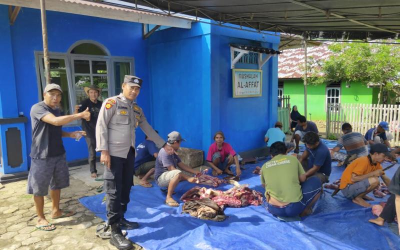 Patroli, Polsek Lais Monitoring Penyembelihan Hewan Kurban
