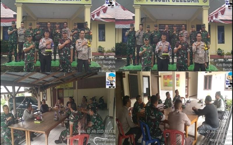 HUT Bhayangkara Ke- 77, Polsek Selebar Terima Kunjungan dan Ucapan Dari Koramil 407-07 Kampung Melayu 