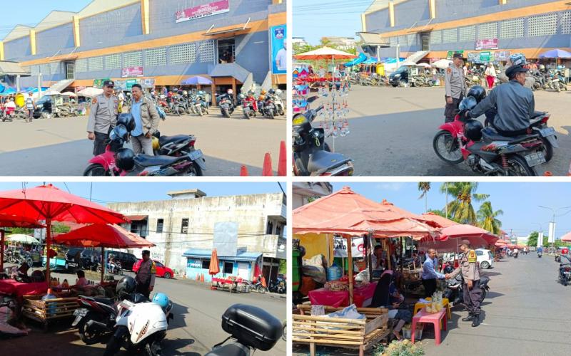 Polsek Muara Bangkahulu, Gelar Patroli Dialogis dan Pengaturan Lalu Lintas di Pasar Minggu