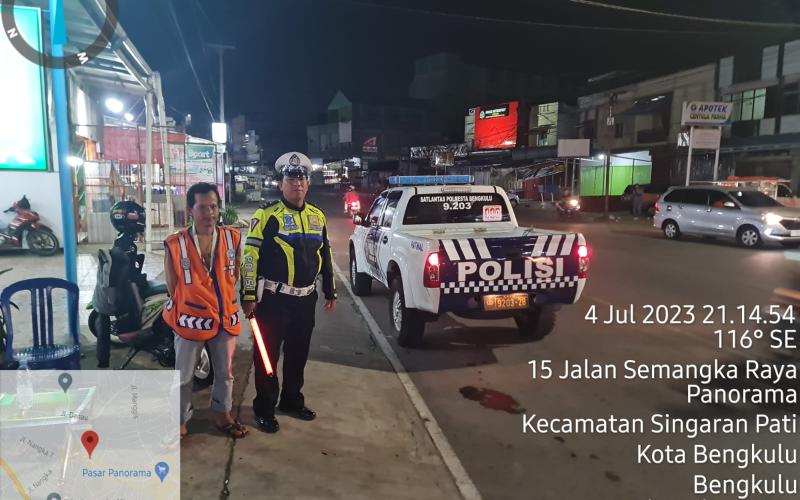 Patroli Blue Light, Sat Lantas Polresta Bengkulu Tidak Temukan Aksi Balap Liar