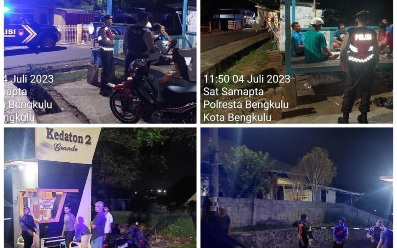 Sambangi Pos Ronda, Sat Samapta Polresta Bengkulu Sampaikan Imbaun Kamtibmas
