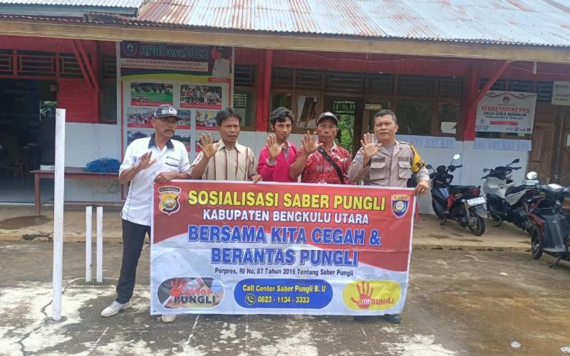 Polsek Giri Mulya Sosialisasi Saber Pungli di Desa Suka Makmur