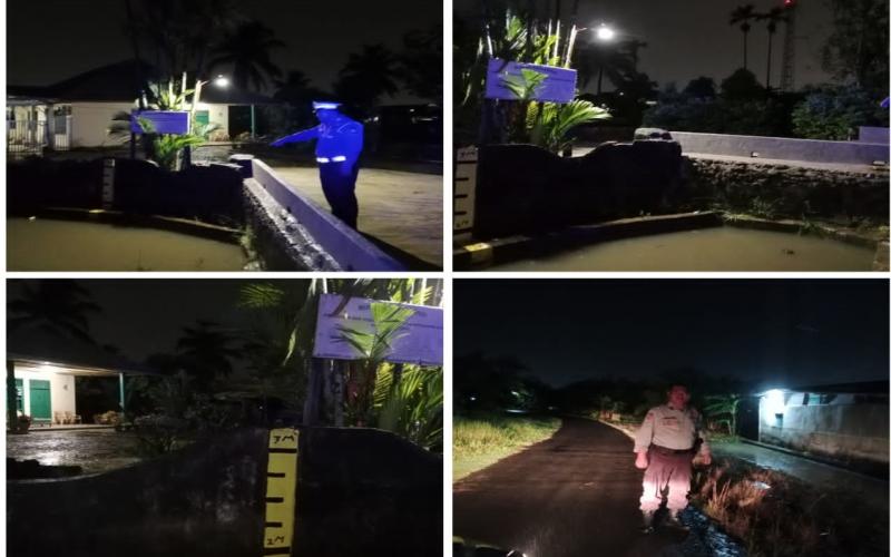 Patroli Keliling, Personel Polsek Muara Bangkahulu Pantau Wilayah Rawan Banjir