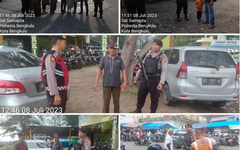 Patroli Mobiling, Sat Samapta Polresta Bengkulu Sasar Pengunjung Pantai Panjang da Petugas Parkir PTM