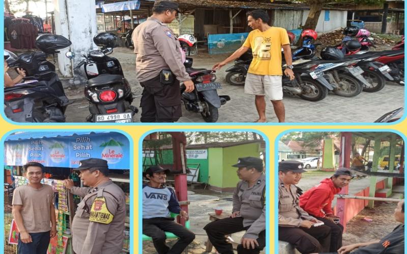 Patroli Pantai Zakat, Personel Polsek Teluk Segara Sampaikan Imbauan Kamtibmas 