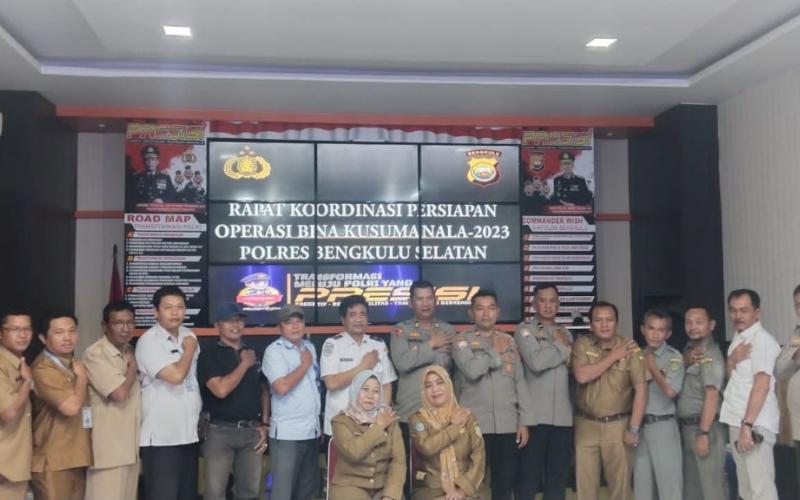 Polres BS Rapat Koordinasi Persiapan Ops Bina Kusuma Nala 2023 