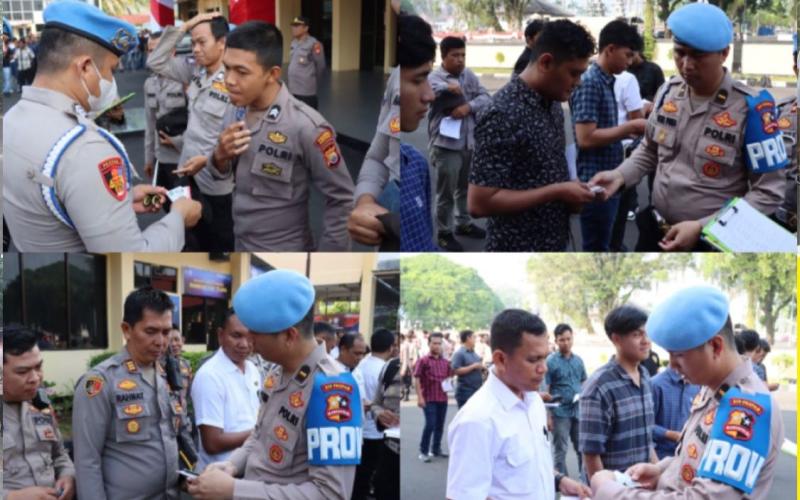 Gaktibplin, 226 Personel Polresta Bengkulu di Cek Urine Oleh Tim Mabes Polri 