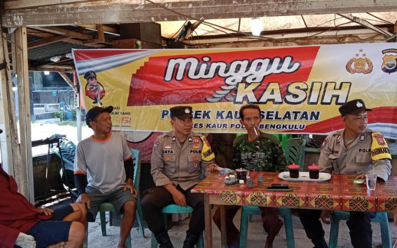 Minggu Kasih, Polsek Kaur Selatan Ajak Warga Tingkatkan Kewaspadaan Terhadap Tindak Pidana 3C