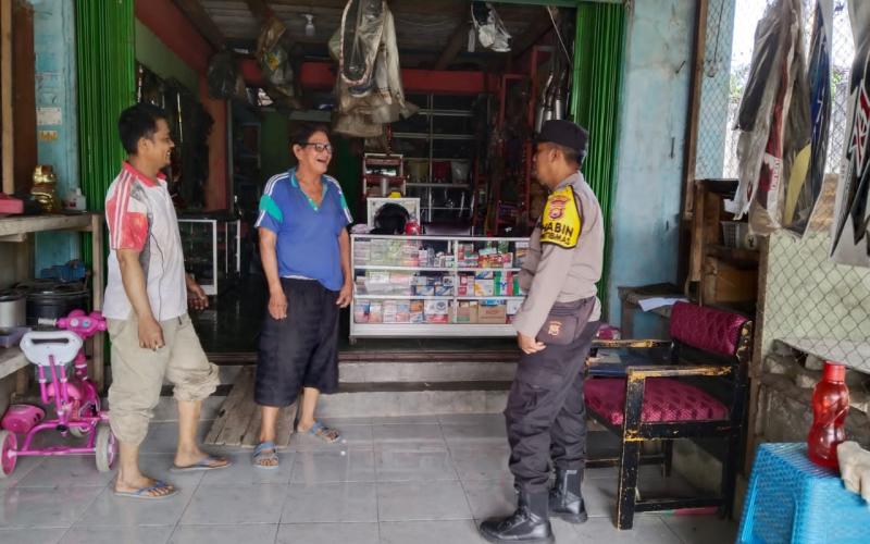 Bhabinkamtibmas Sambangi Bengkel Sampaikan Pesan Kamtibmas 