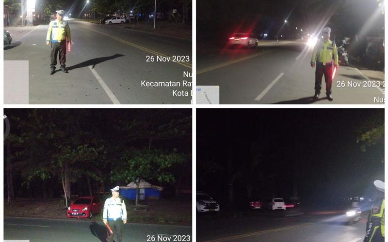 Sat Lantas Polresta Bengkulu Patroli Blue Light di Jalan Pariwisata