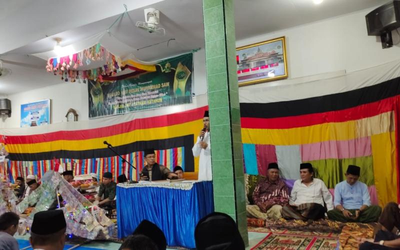 Polsek Ketahun Monitoring dan Pengamanan Kegiatan Maulid Nabi Muhammad Saw di Desa Giri Kencana 