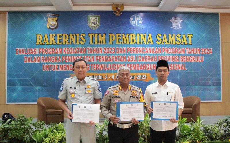 PT Jasa Raharja Cabang Bengkulu Evaluasi Kinerja Tahun 2023 Lewat Rakernis Tim Pembina Samsat